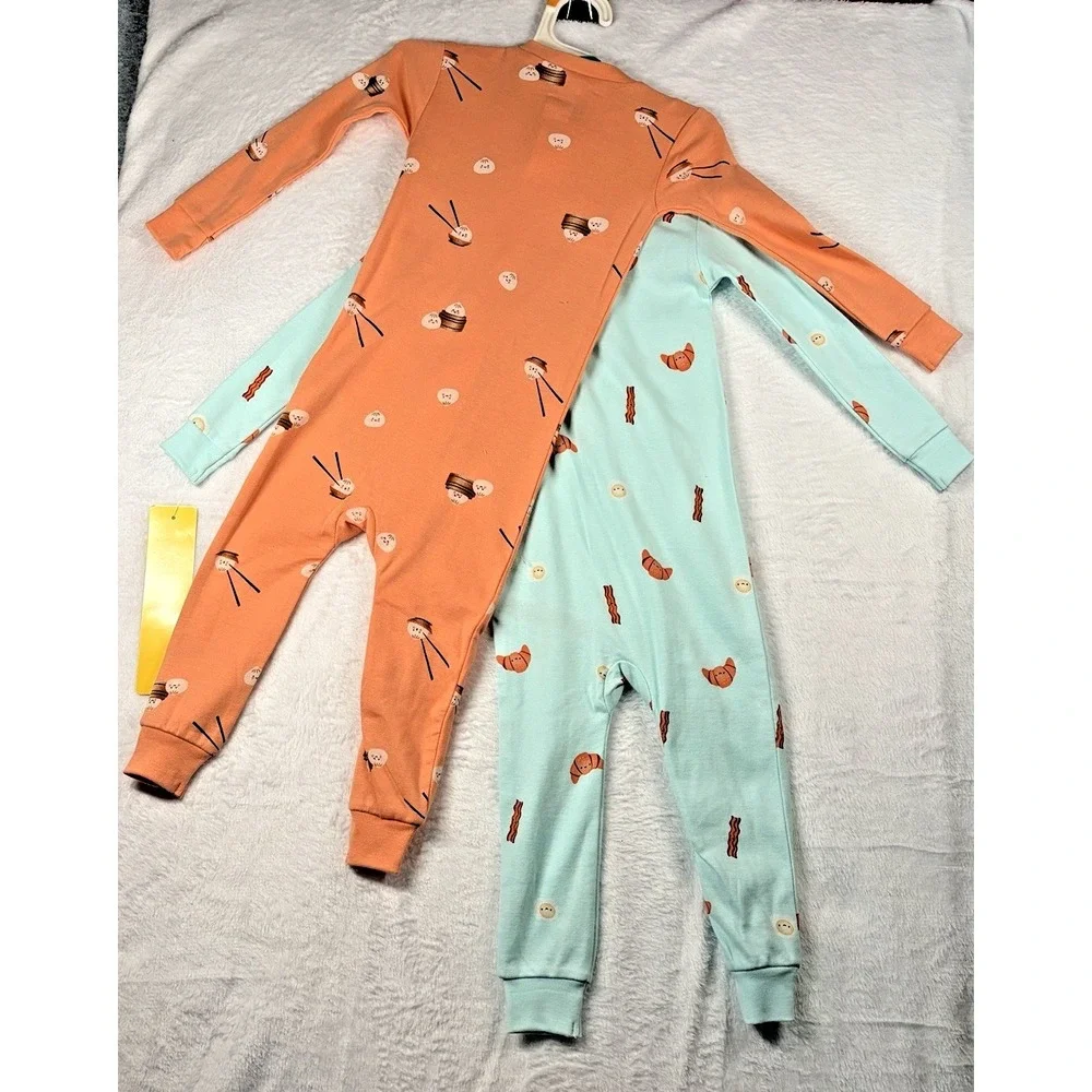 Pekkle 2-pack Sleepers - Bacon & Eggs / Dumplings - 24M - NWT